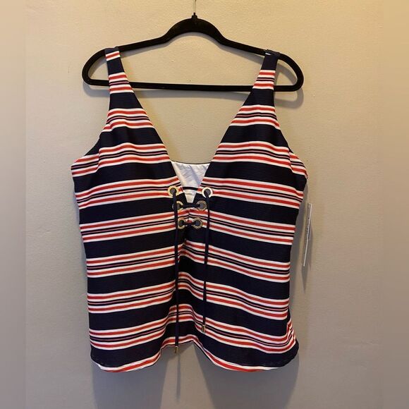 La Blanca NWT Sailor Tankini Top 20W - Picture 2 of 9